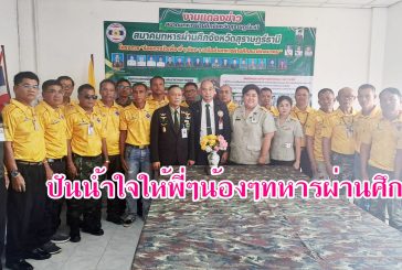 สมาคมทหารผ่านศึกสุราษฎร์ธานี แถลงข่าว “โครงการ ปันน้ำใจให้พี่ๆน้อง ๆ ทหารผ่านศึก” จัดมินิคอนเสิร์ตนำรายได้สนับสนุนกองทุนสวัสดิการฯ และซื้ออุปกรณ์ช่วยเหลือทหารผ่านศึกทุพพลภาพทางร่างกาย